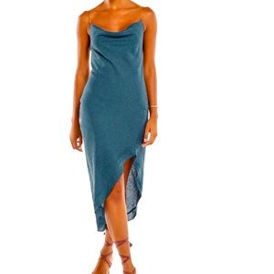 Vix swimwear Sutra Detail long dress in blue grey size small